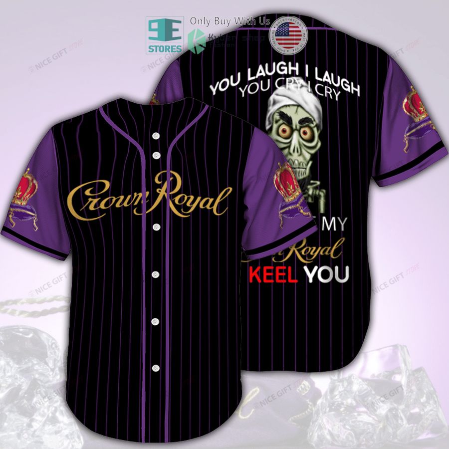 BEST Crown Royal You Laugh I Laugh Striped Baseball Jersey baseball jersey product view 1