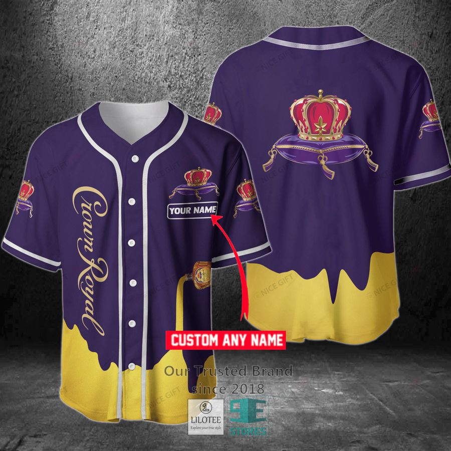 Crown Royal Your Name Purple yellow Baseball Jersey baseball jersey product view 1