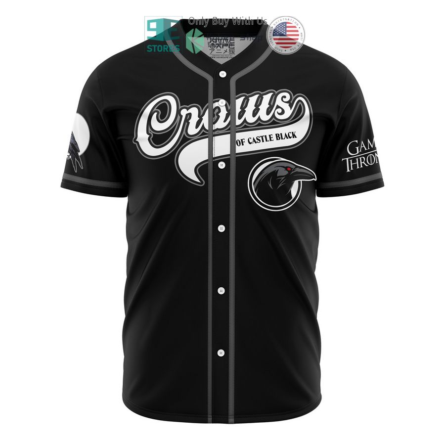 BEST Crows of Castle Black Snow Game of Thrones Baseball Jersey baseball jersey product view 1