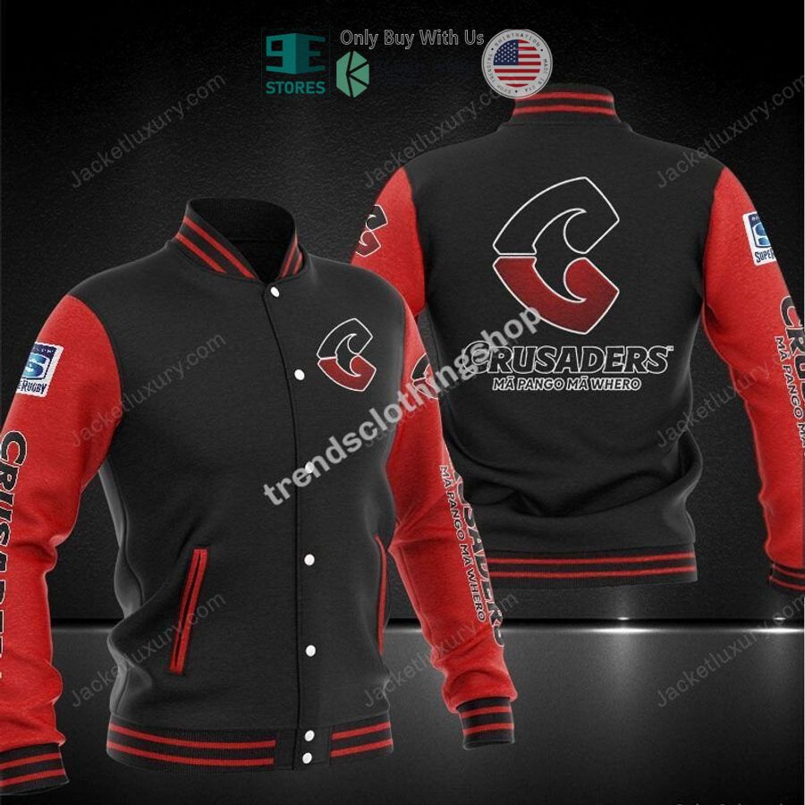 BEST Crusaders Super Rugby Baseball Jacket baseball jersey product view 1