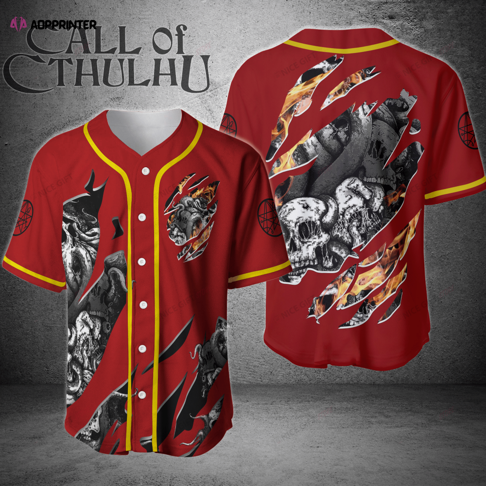 Cthulhu 3D Printed Baseball Jersey: Unique & Stylish Design baseball jersey product view 1