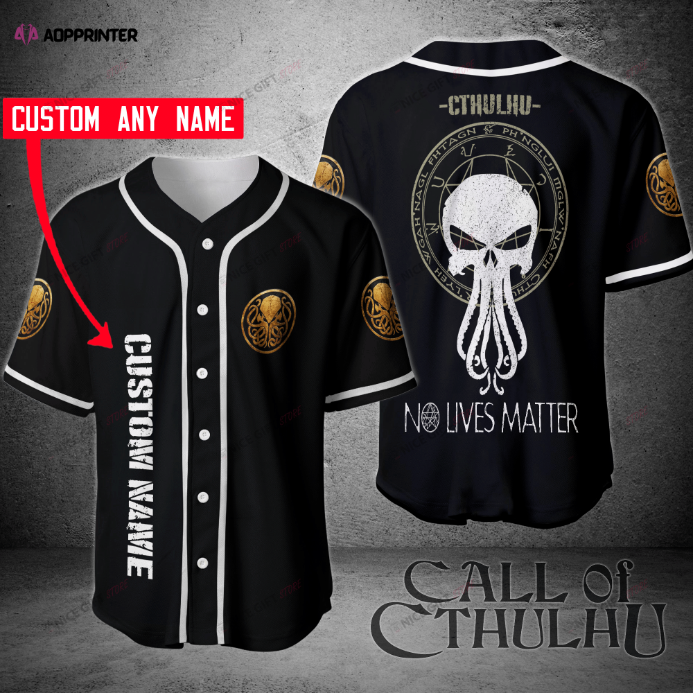Cthulhu Custom Name Baseball Jersey – Personalized 3D Printed Gear baseball jersey product view 1