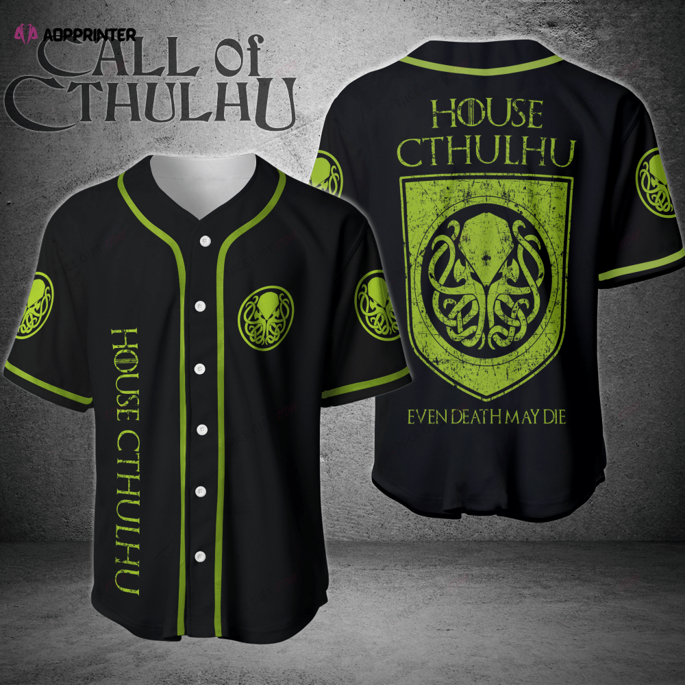 Cthulhu House 3D Printed Baseball Jersey – Unique and Stylish Design baseball jersey product view 1
