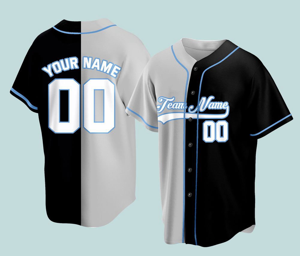 Custom 2 Colors Jersey Personalization Split Baseball Jersey - lylyprint.com baseball jersey product view 4