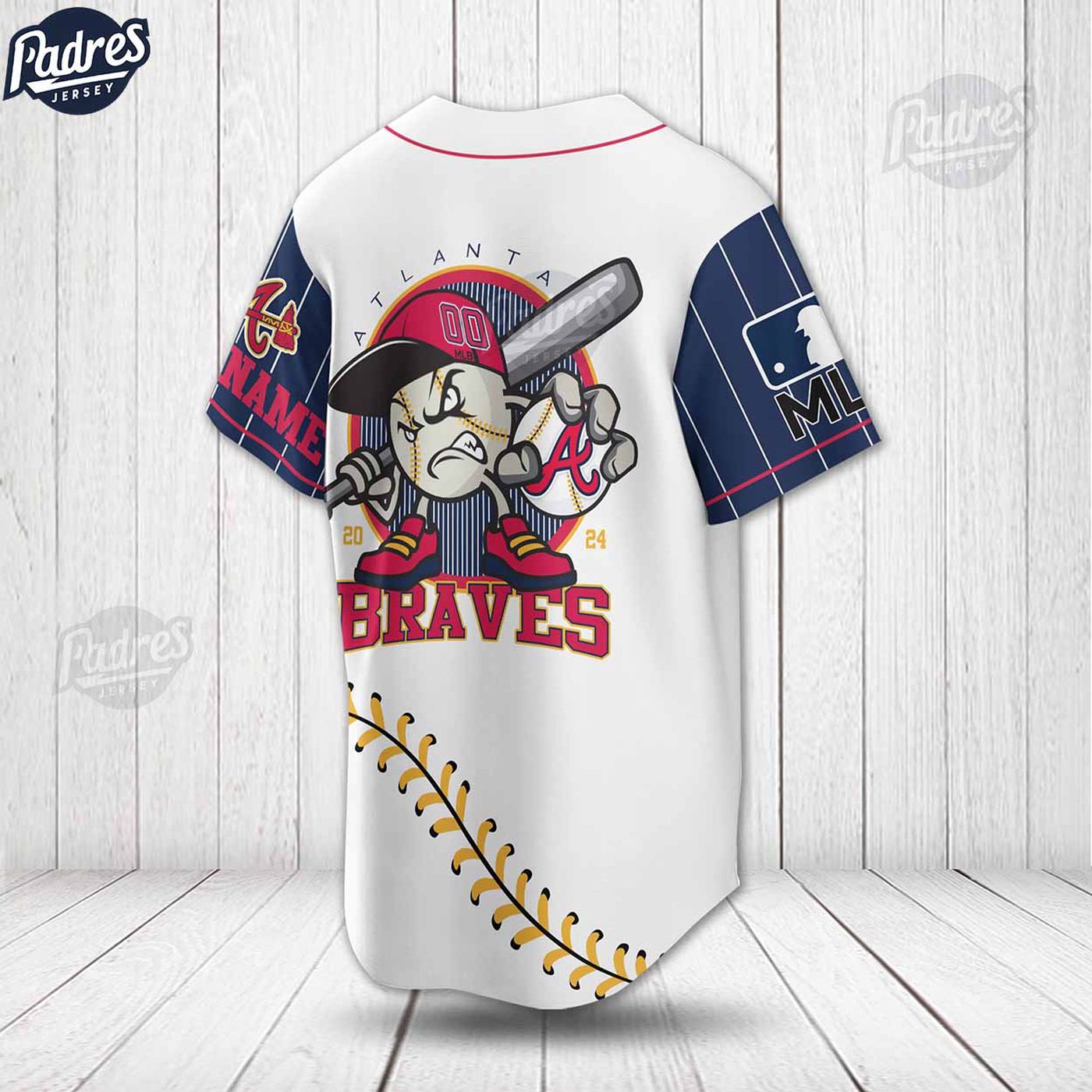 Get Your Custom Atlanta Braves MLB Baseball Jersey - Show Your Team Spirit! - Gift for Men Women - lylyprint.com baseball jersey product view 2