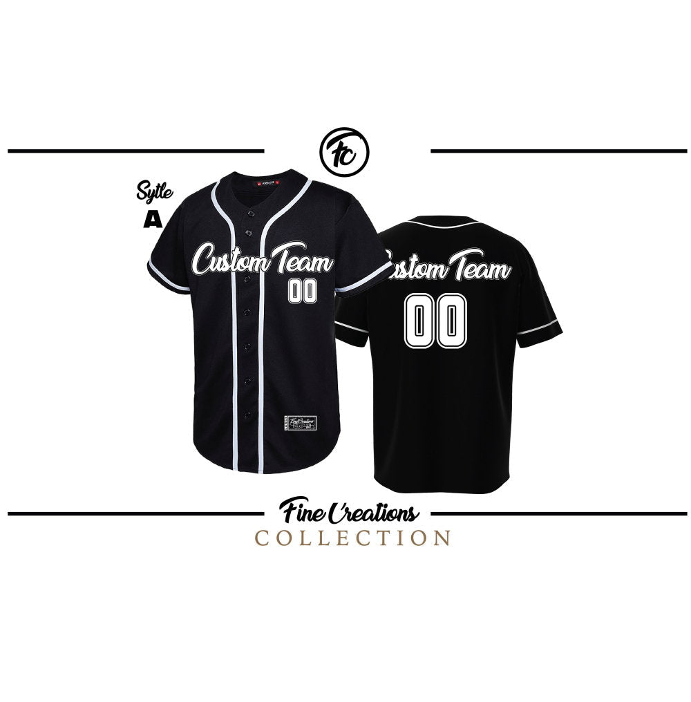 Custom Baseball Jersey, Black Baseball Jersey - lylyprint.com baseball jersey product view 3