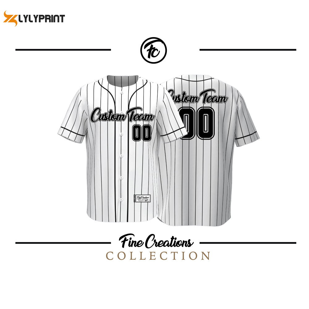 Custom Baseball Jersey, Black Baseball Jersey - lylyprint.com baseball jersey product view 1