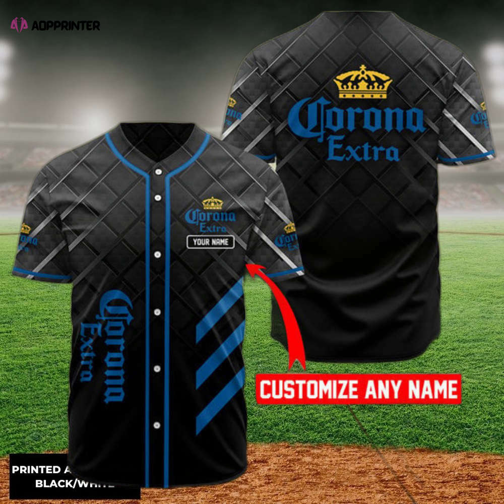 Custom Black Corona Beer Baseball Jersey - Unique Personalized Design - Aopprinter baseball jersey product view 1