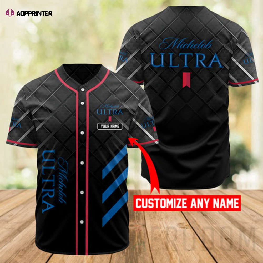 Custom Black Michelob ULTRA Baseball Jersey: Personalized Sports Gear for Ultimate Style - Aopprinter baseball jersey product view 1