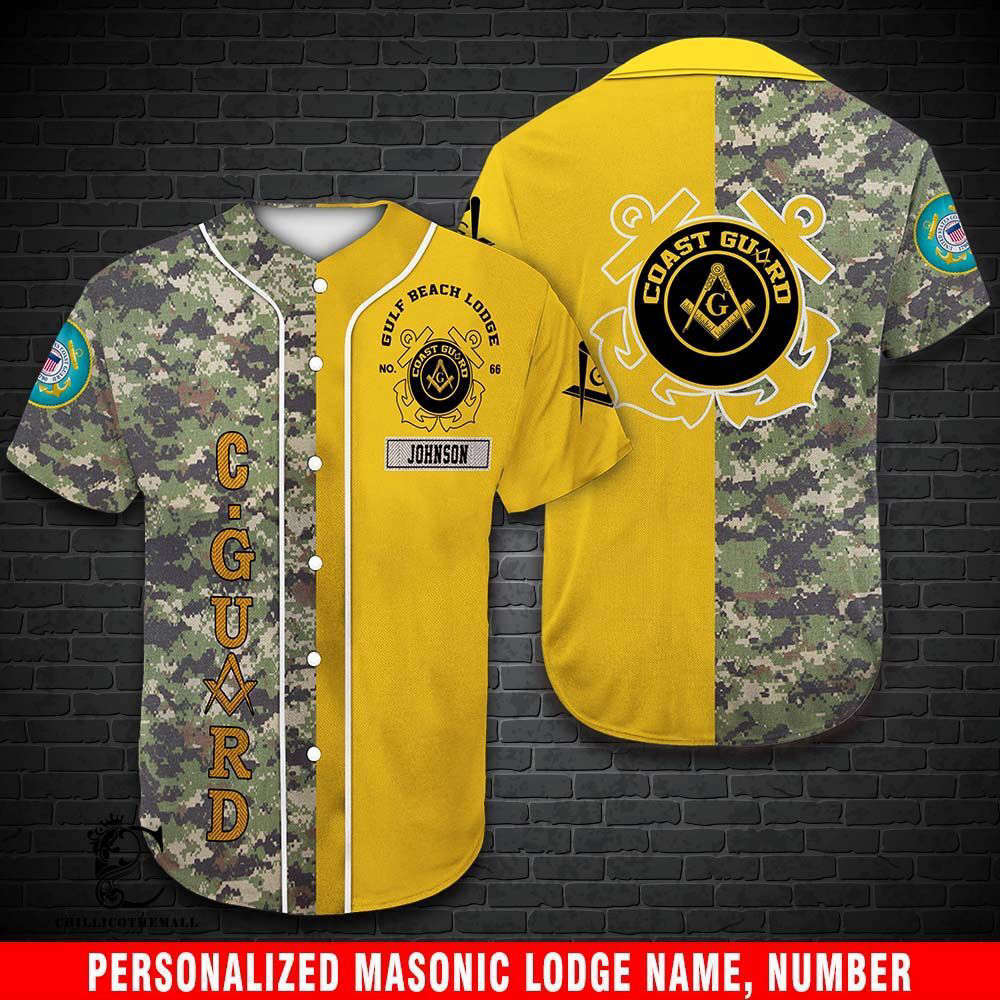 Custom Coast Guard Freemasonry Baseball Jersey – Personalized & Stylish - Aopprinter baseball jersey product view 2