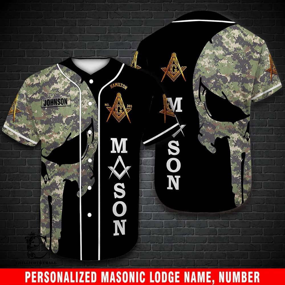 Custom Coast Guard Skull Mason Baseball Jersey: Personalized Stylish & Unique - Aopprinter baseball jersey product view 2
