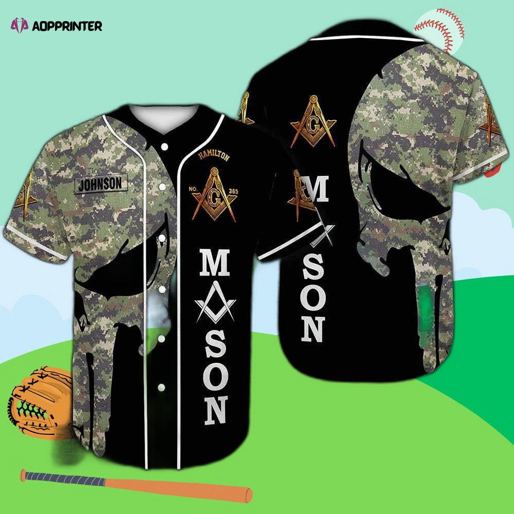 Custom Coast Guard Skull Mason Baseball Jersey: Personalized Stylish & Unique - Aopprinter baseball jersey product view 1