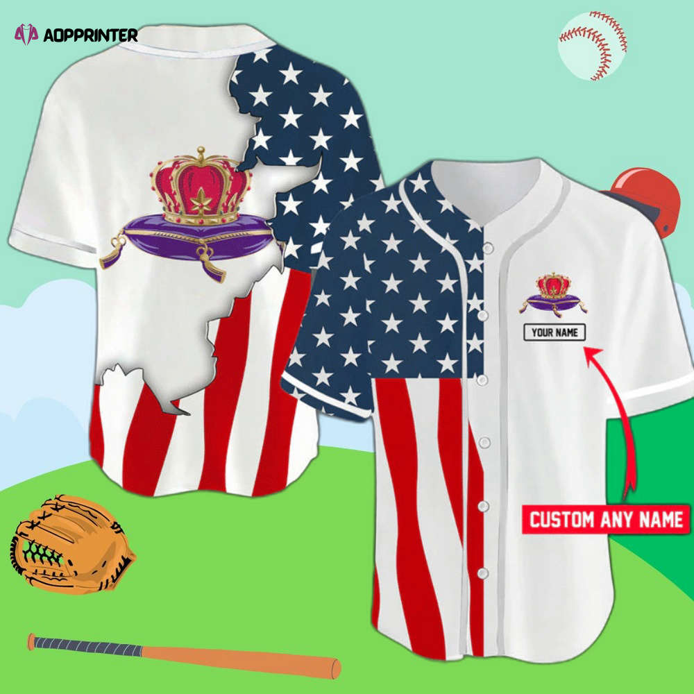 Custom Crown Royal American Flag Baseball Jersey: Personalize Your Style! baseball jersey product view 1