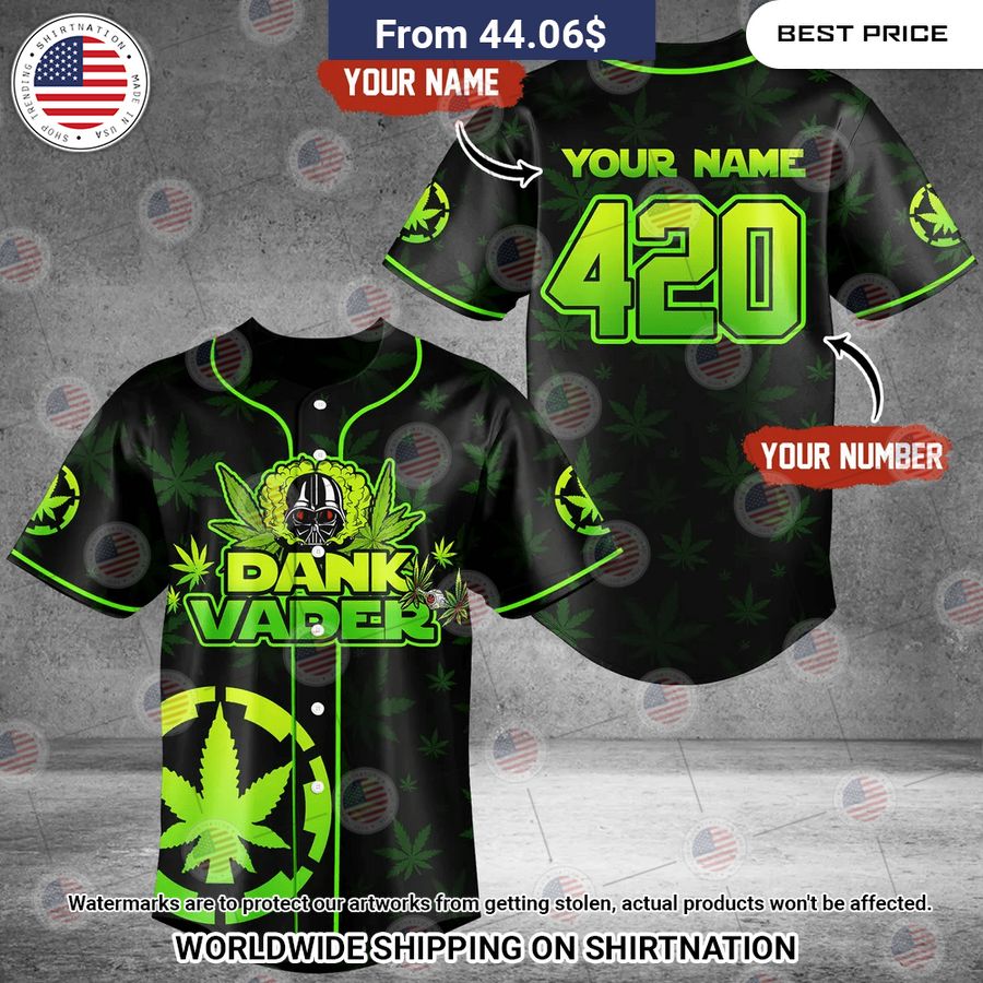 Custom Dankvader 420 Baseball Jersey baseball jersey product view 1