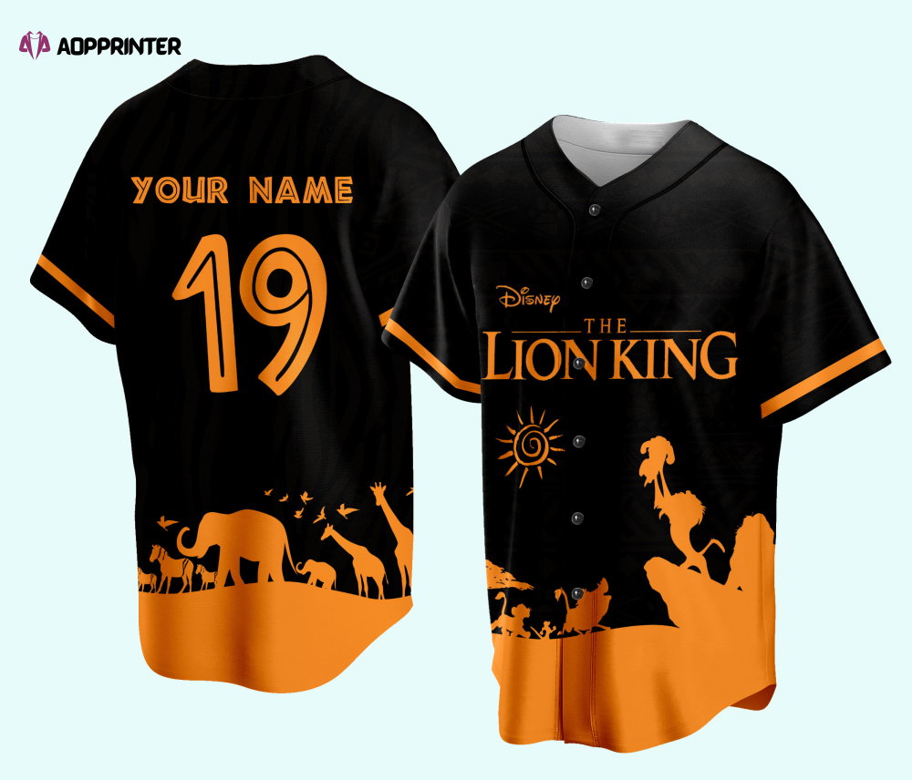Custom Ddisney Llion King Game Day Baseball Jersey Ddisney Llion King Simba Baseball Outfit Gift For Baseball Fan Players Baseball Lovers - Aopprinter baseball jersey product view 1