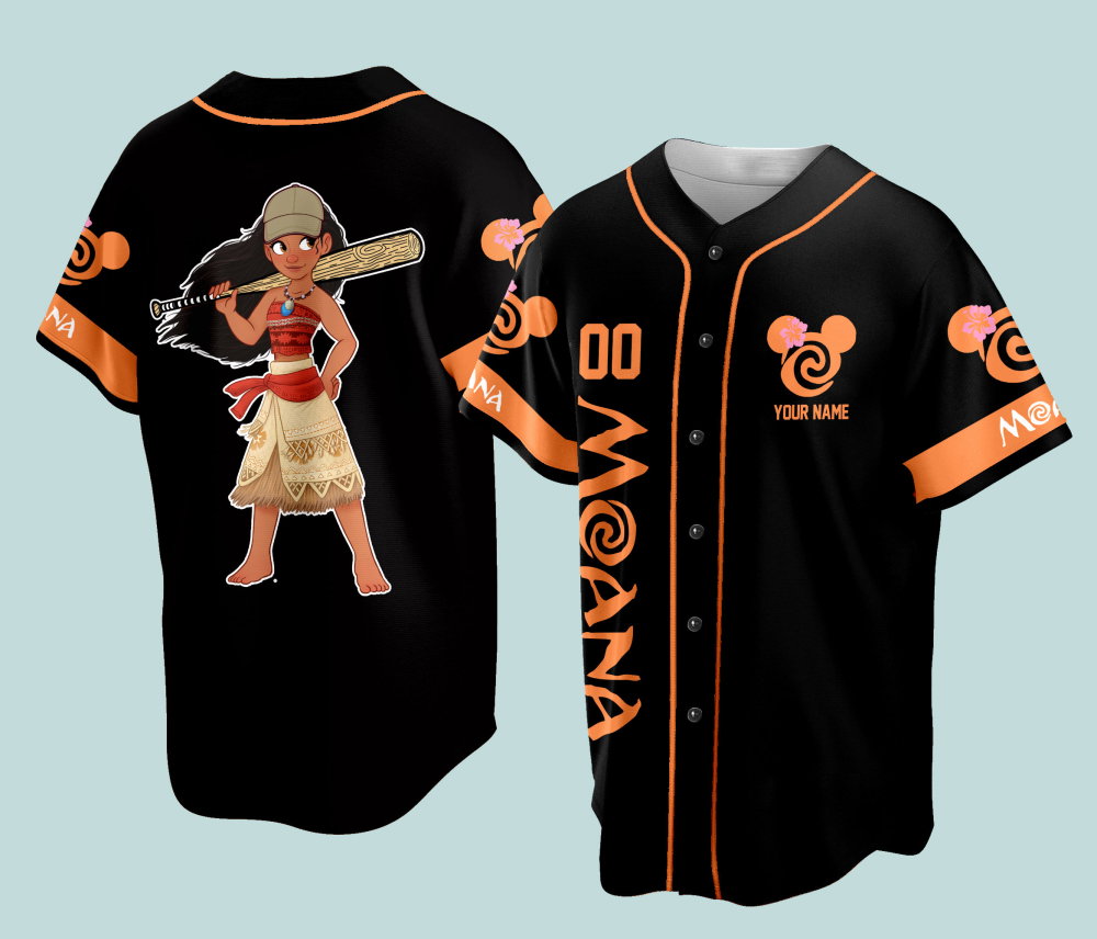 Custom Ddisney Princess Moana Game Day Baseball Jersey Ddisney Moana Baseball Outfit For Baseball Fan Player Baseball Girl Women Lover - Aopprinter baseball jersey product view 4