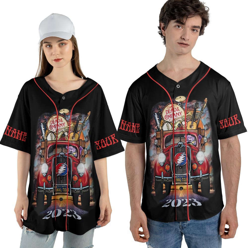 Custom Dead Co 2023 The Final Tour Truck Music Baseball Jersey - lylyprint.com baseball jersey product view 4