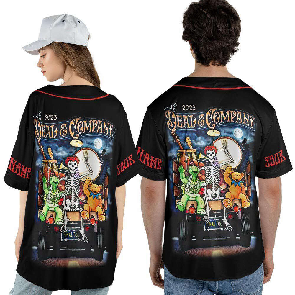 Custom Dead Co 2023 The Final Tour Truck Music Baseball Jersey - lylyprint.com baseball jersey product view 5