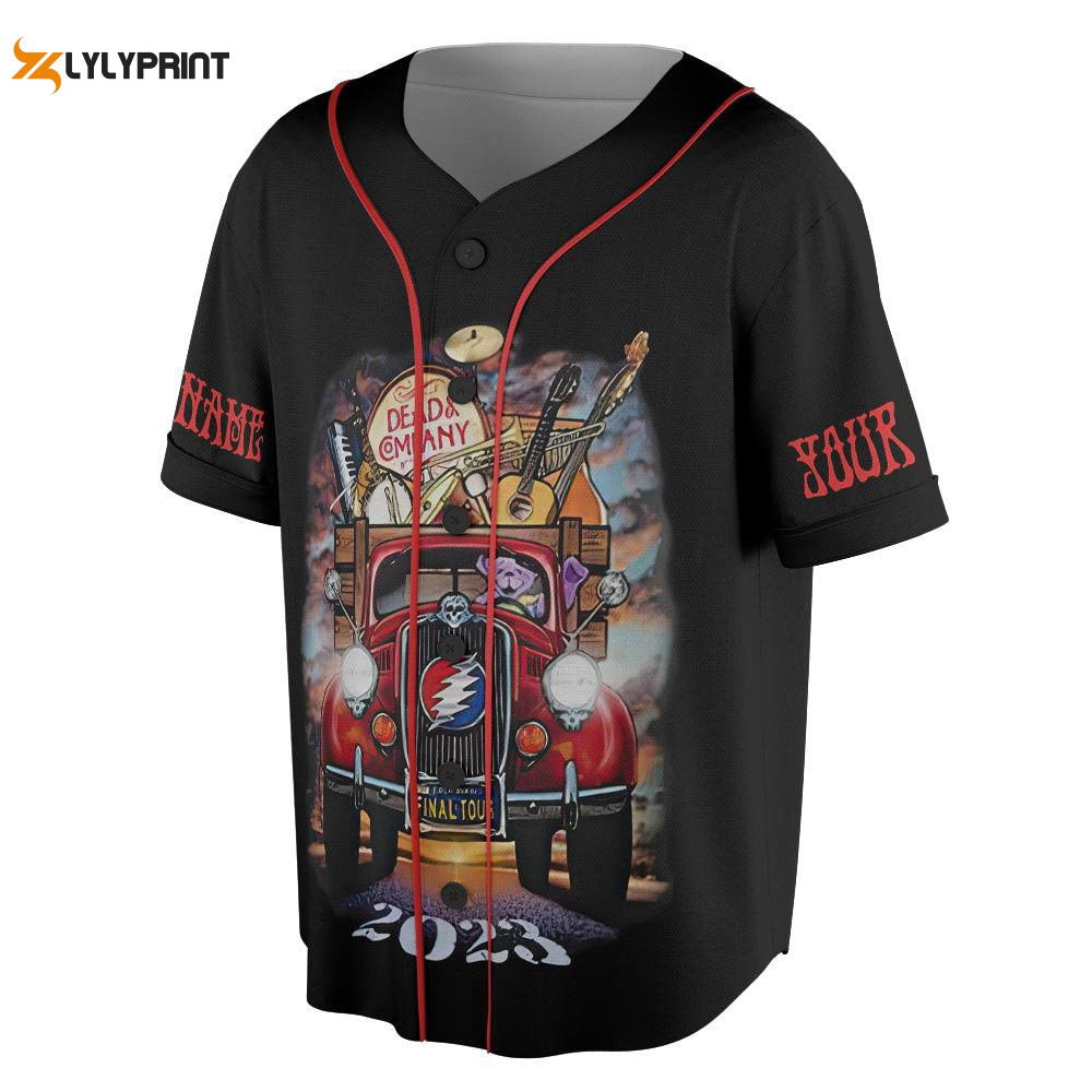 Custom Dead Co 2023 The Final Tour Truck Music Baseball Jersey - lylyprint.com baseball jersey product view 1