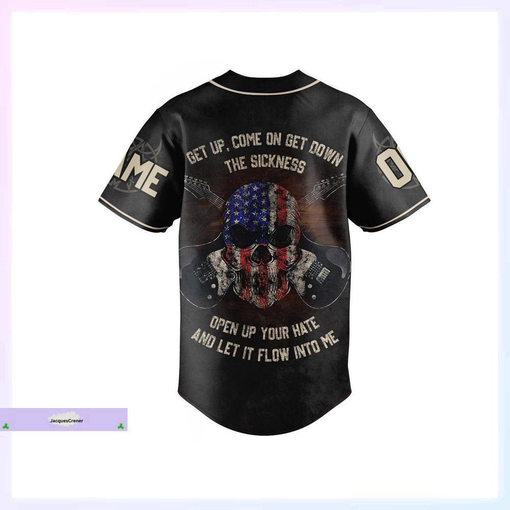 Custom Disturbed Jersey, Disturbed Baseball Jersey - lylyprint.com baseball jersey product view 2