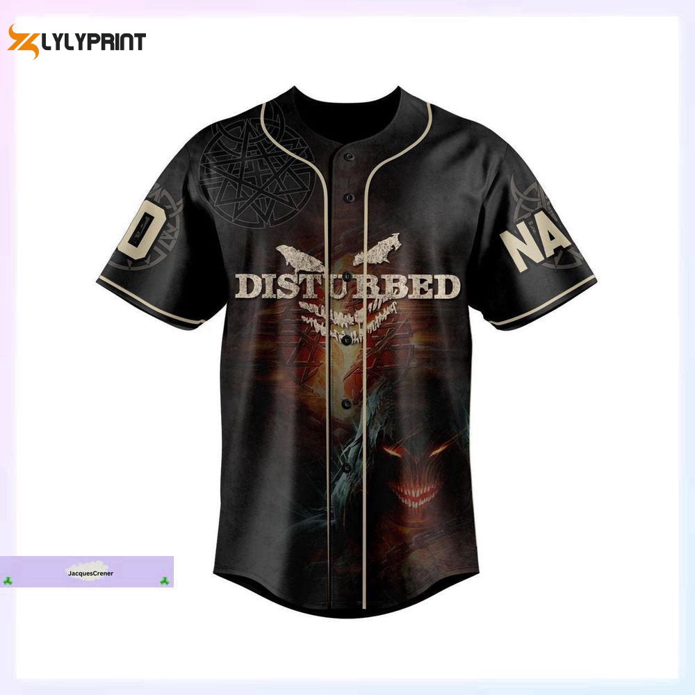 Custom Disturbed Jersey, Disturbed Baseball Jersey - lylyprint.com baseball jersey product view 1