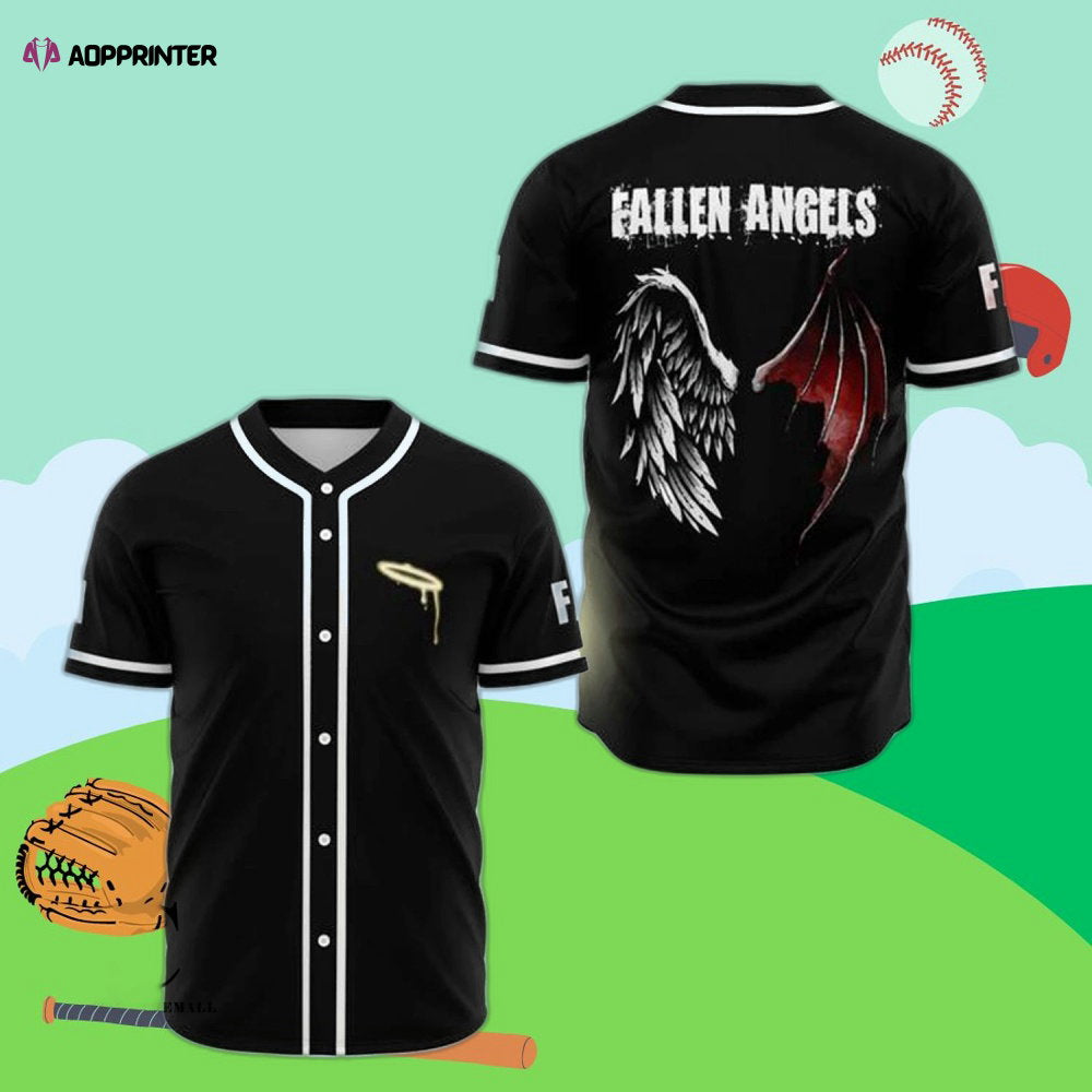 Custom Fallen Angels Rave EDM Baseball Jersey – Personalized Print baseball jersey product view 1