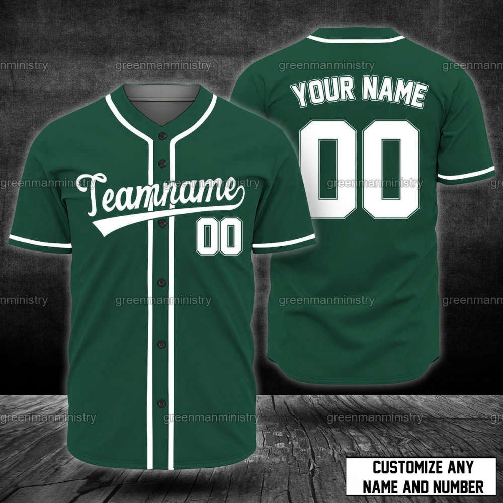 Custom Forest Green Baseball Jersey with Personalized Team Name – Stand Out on the Field baseball jersey product view 2