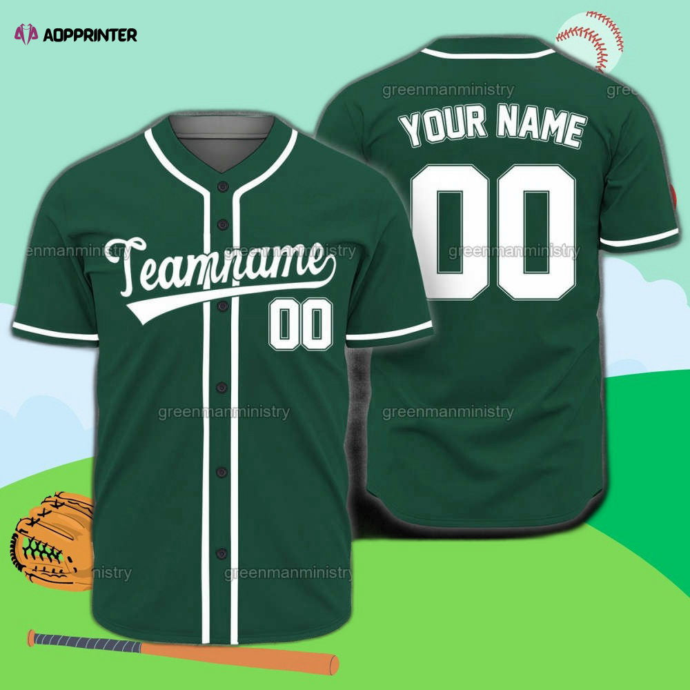 Custom Forest Green Baseball Jersey with Personalized Team Name – Stand Out on the Field baseball jersey product view 1