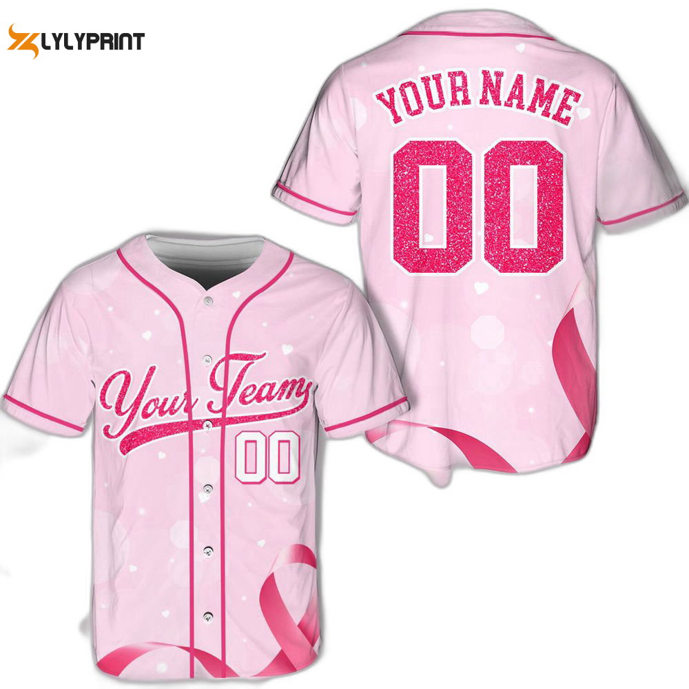 Custom Glitter Team Name And Number Baseball Jersey For Men Women - lylyprint.com baseball jersey product view 1