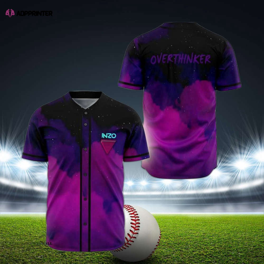Custom Inzo Overthinker Rave EDM Baseball Jersey - Personalized Design: Your Ultimate Party Outfit! - Aopprinter baseball jersey product view 1