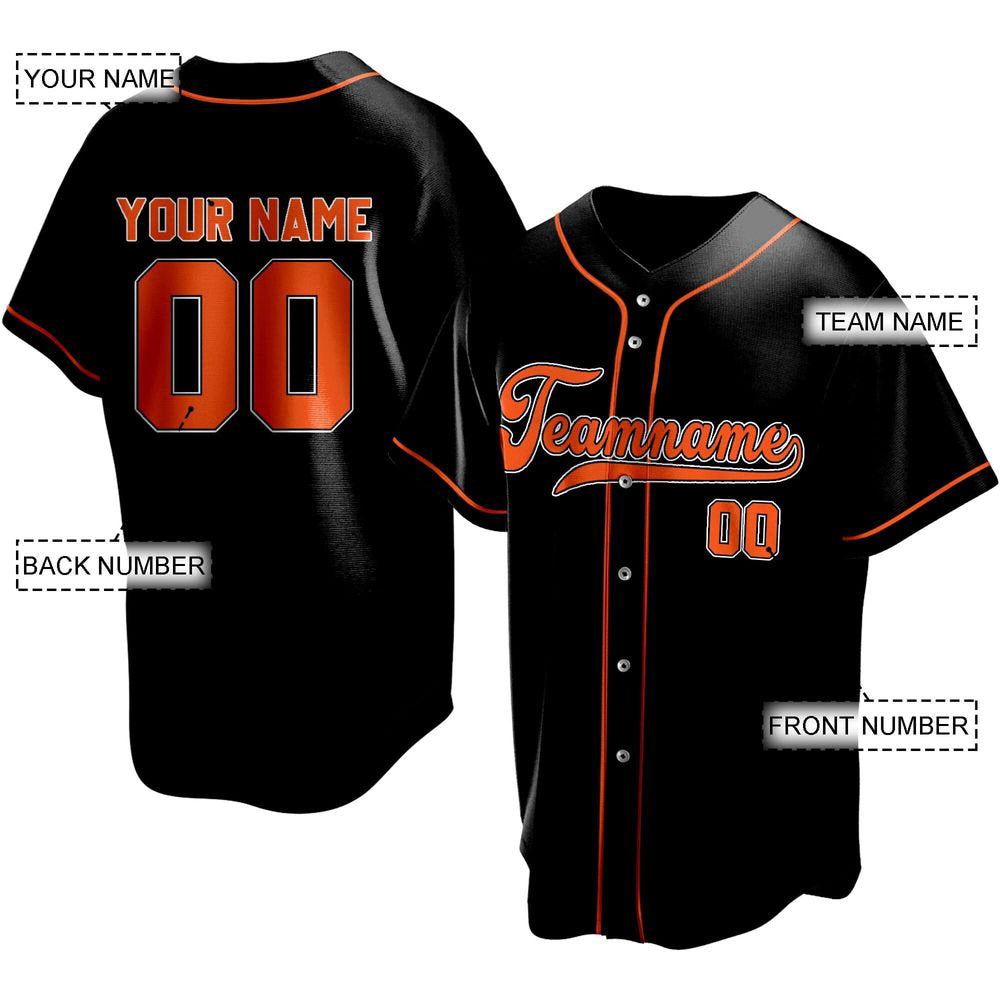 Custom Jersey Baltimore Black Orange White, Baltimore Oriole Baseball Jersey For Men Women - lylyprint.com baseball jersey product view 2