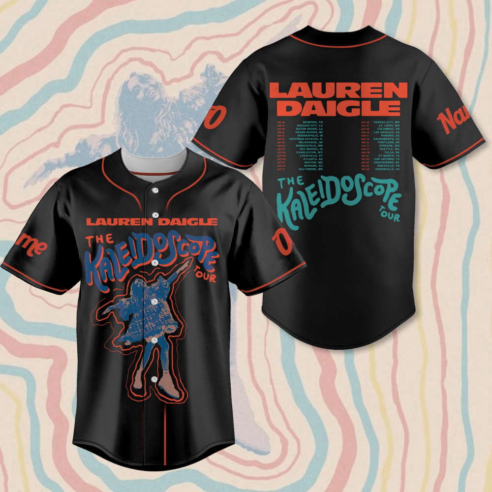 Custom Lauren Daigle Baseball Jersey Kaleidoscope & Thank God I Do Tour Merch - Aopprinter baseball jersey product view 1