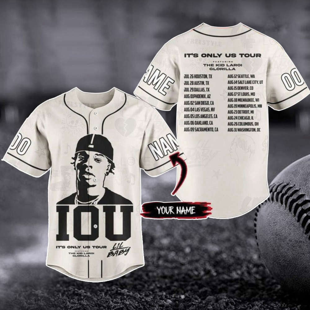 Custom Lil Baby Baseball Jersey – Exclusive US Tour Shirt & Merch – Perfect Gift for Music Fans baseball jersey product view 1