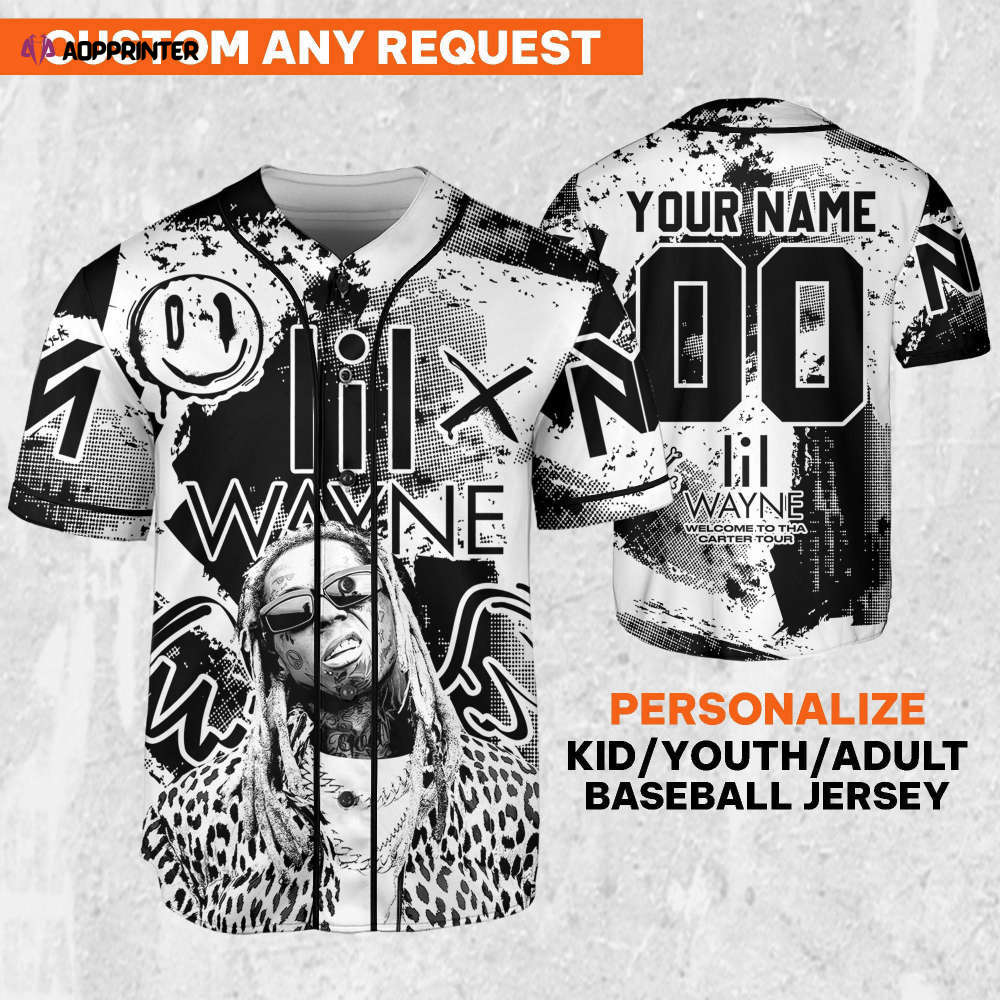 Custom Lil Wayne Jersey: Personalize Tha Carter Baseball Shirt - Aopprinter baseball jersey product view 1