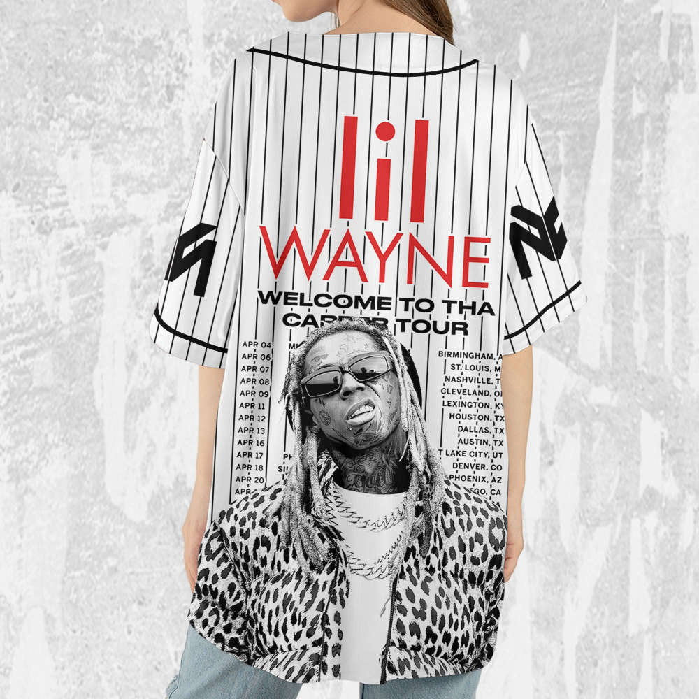 Custom Lil Wayne The Carter Tour 2023 Jersey – Personalized Music Baseball Shirt - Aopprinter baseball jersey product view 5