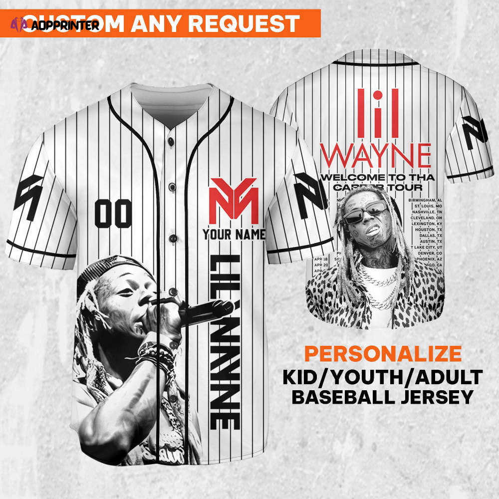 Custom Lil Wayne The Carter Tour 2023 Jersey – Personalized Music Baseball Shirt - Aopprinter baseball jersey product view 1