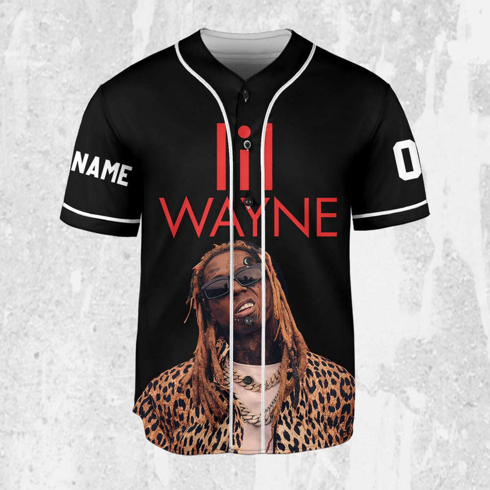 Custom Lil Wayne Welcome to Tha Carter Jersey: Black & Red Baseball Music Shirt - Aopprinter baseball jersey product view 2
