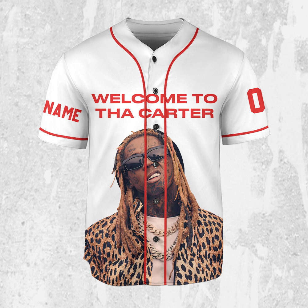 Custom Lil Wayne Welcome to Tha Carter White Jersey - Personalized Rap Shirt & Music Baseball Jersey - Aopprinter baseball jersey product view 2