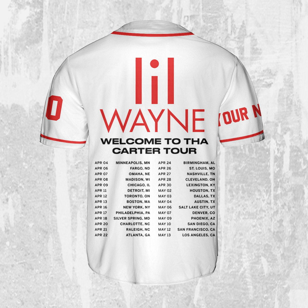 Custom Lil Wayne Welcome to Tha Carter White Jersey - Personalized Rap Shirt & Music Baseball Jersey - Aopprinter baseball jersey product view 3