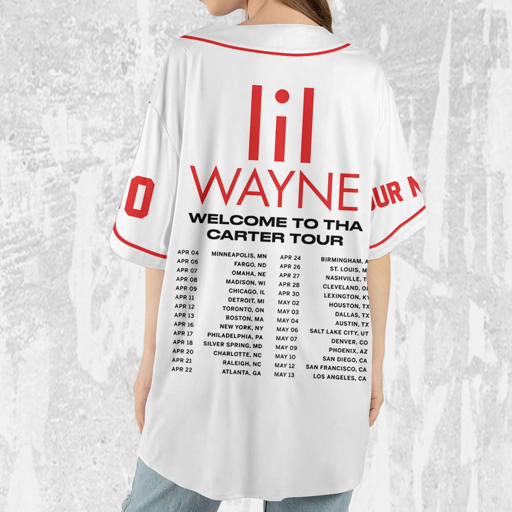 Custom Lil Wayne Welcome to Tha Carter White Jersey – Personalized Rap Shirt & Music Baseball Jersey baseball jersey product view 4