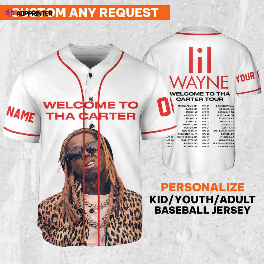 Custom Lil Wayne Welcome to Tha Carter White Jersey - Personalized Rap Shirt & Music Baseball Jersey - Aopprinter baseball jersey product view 1