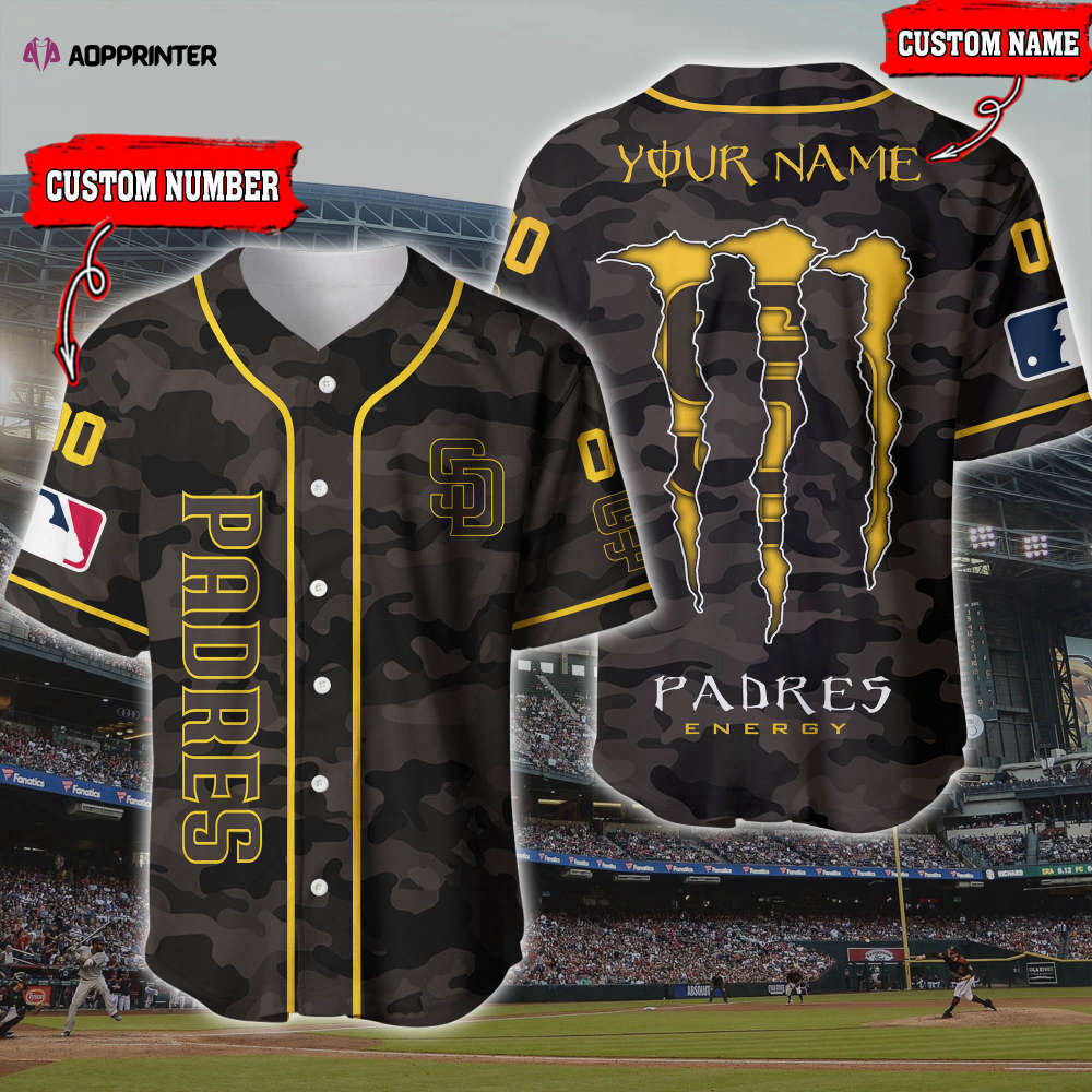 Custom-made San Diego Padres 3D Printed Baseball Jersey – Personalize Your Style baseball jersey product view 1