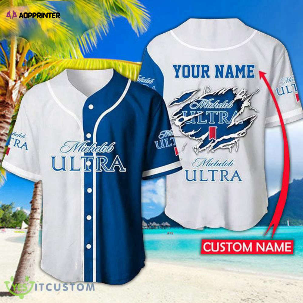 Custom Michelob Ultra Baseball Jersey Shirt – Personalized Gift for Men & Women - Aopprinter baseball jersey product view 1
