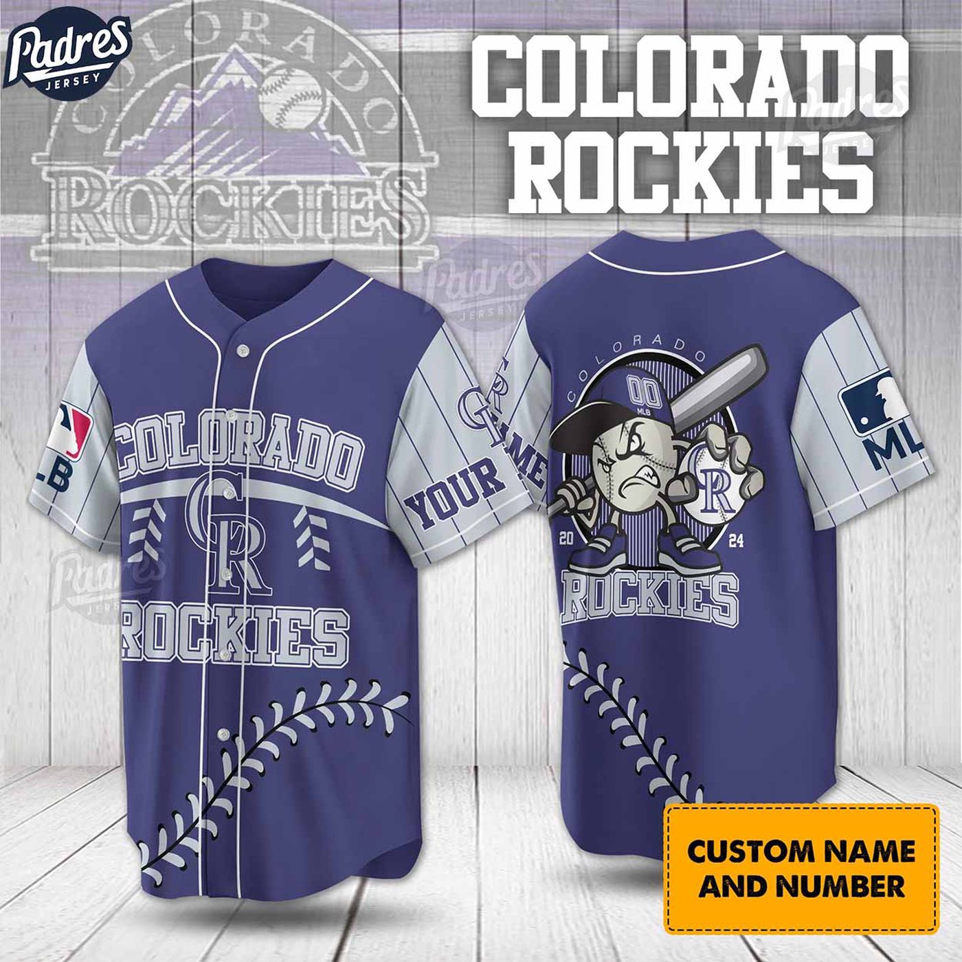Custom Colorado Rockies Baseball Jersey - Official MLB Merchandise - Gift for Men Women - lylyprint.com baseball jersey product view 2