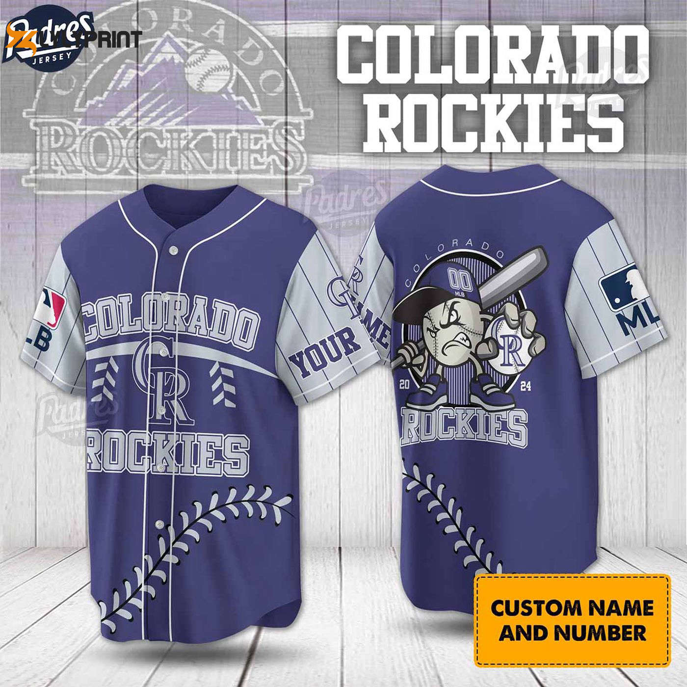 Custom Colorado Rockies Baseball Jersey - Official MLB Merchandise - Gift for Men Women - lylyprint.com baseball jersey product view 1