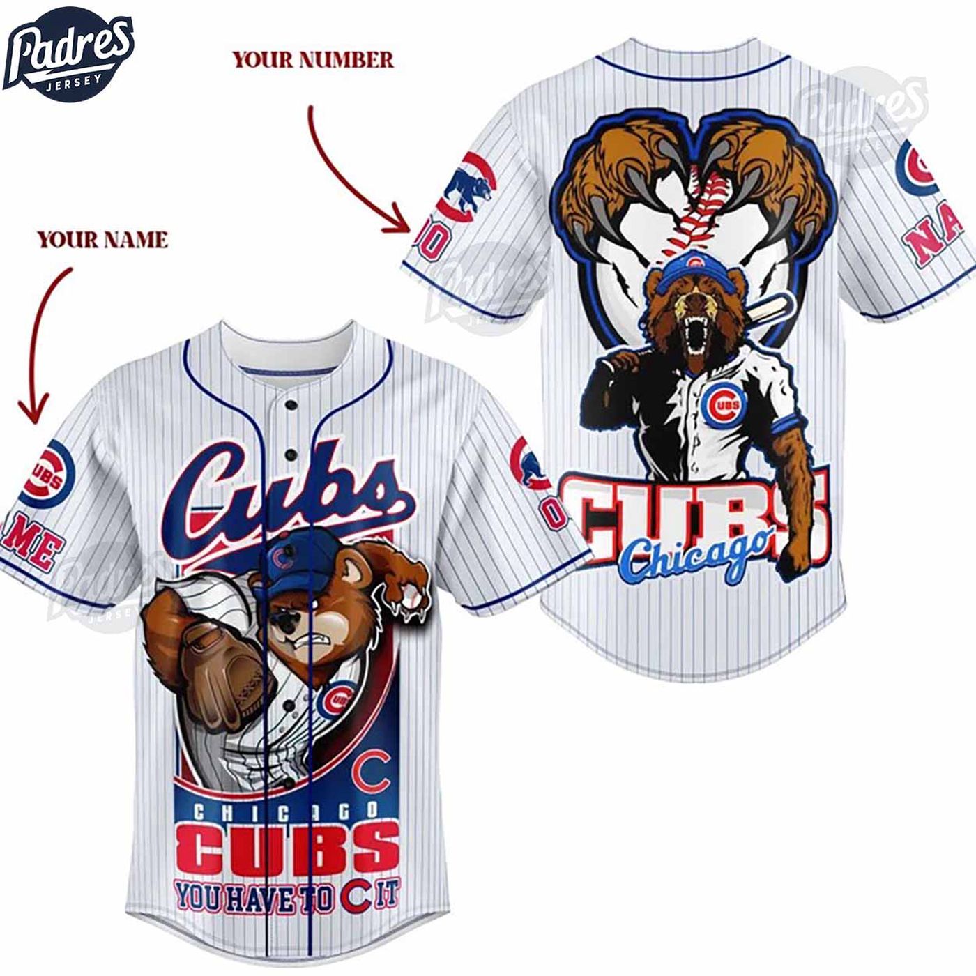 Score Big with Custom MLB Chicago Cubs Baseball Jerseys - Personalized Style for Die-Hard Fans! - lylyprint.com baseball jersey product view 3