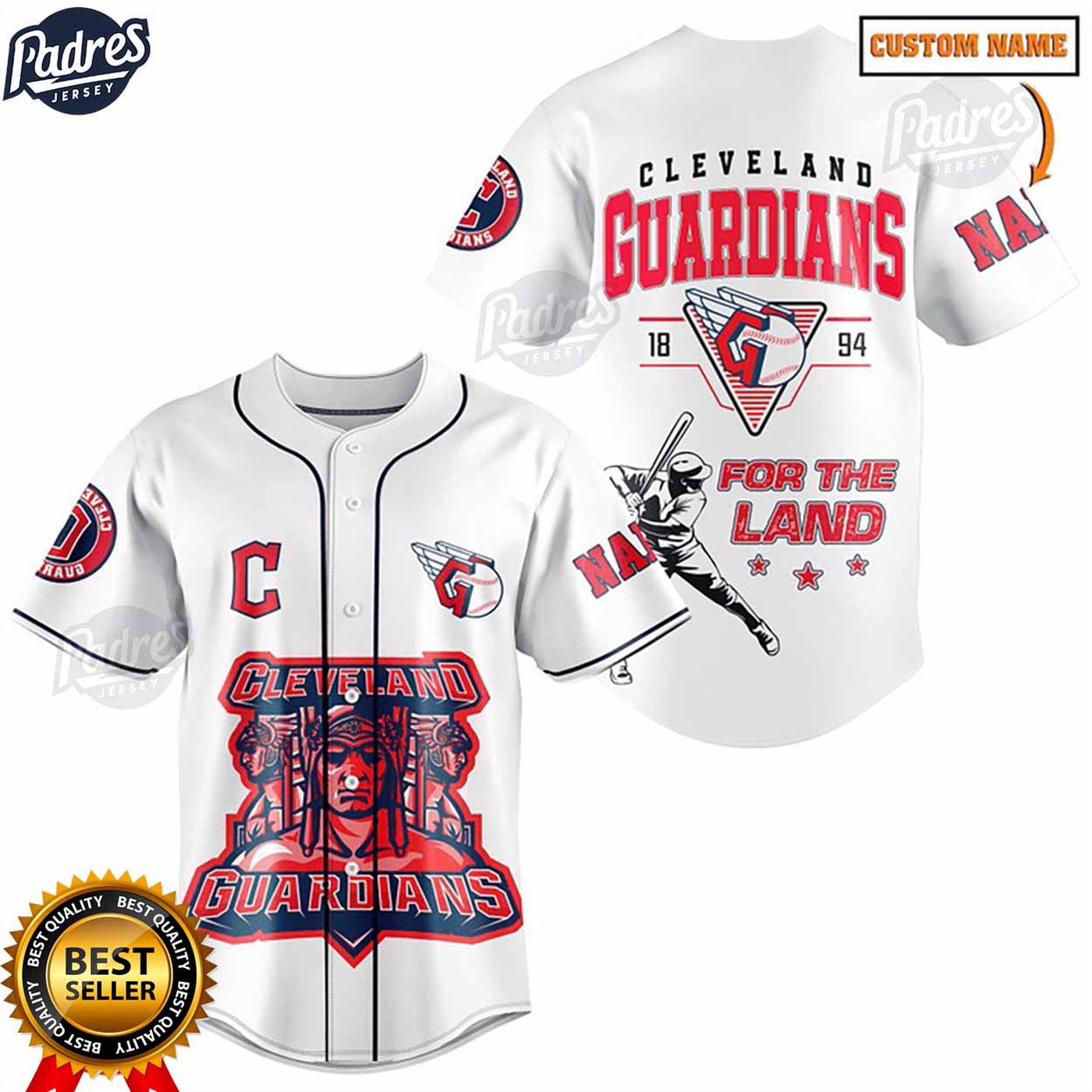 Shop the Stylish Custom Cleveland Guardians MLB Jersey for Baseball Fans - lylyprint.com baseball jersey product view 2
