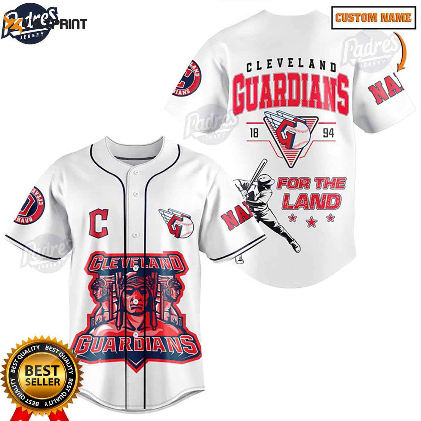 Shop the Stylish Custom Cleveland Guardians MLB Jersey for Baseball Fans - lylyprint.com baseball jersey product view 1