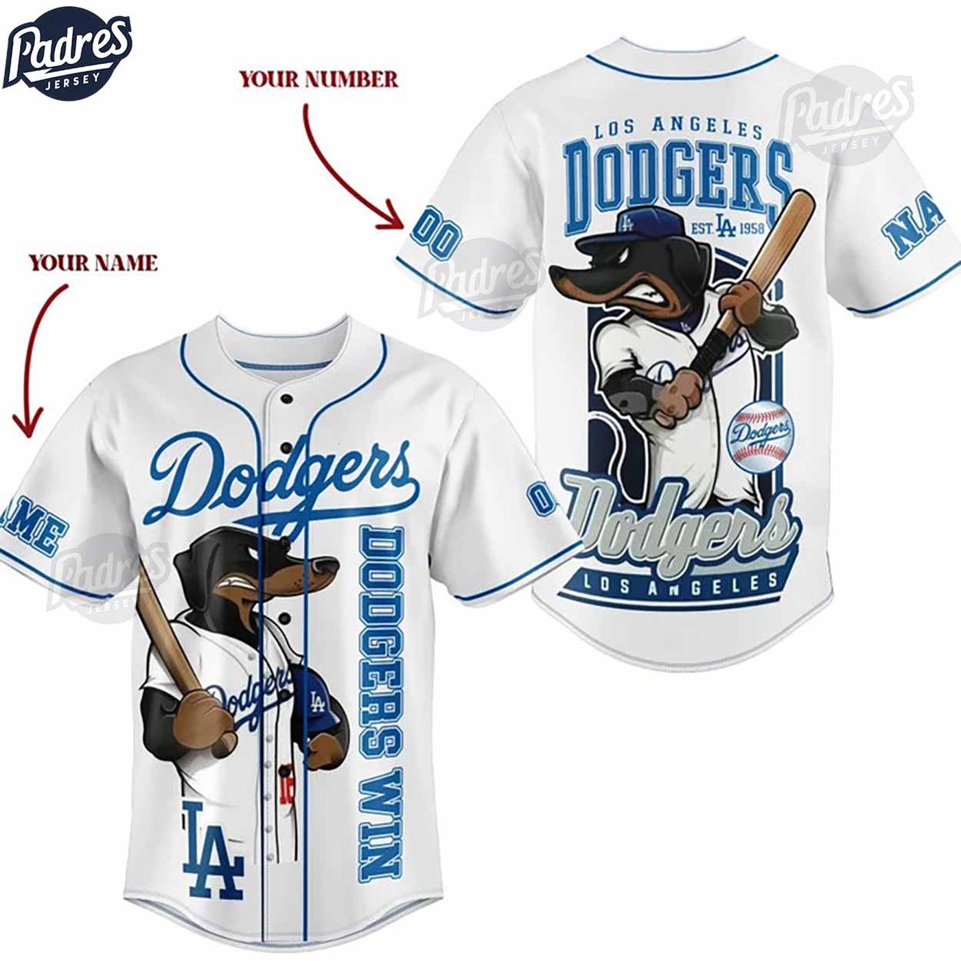 Authentic Los Angeles Dodgers MLB Jersey: Customize Your Baseball Style! - lylyprint.com baseball jersey product view 2