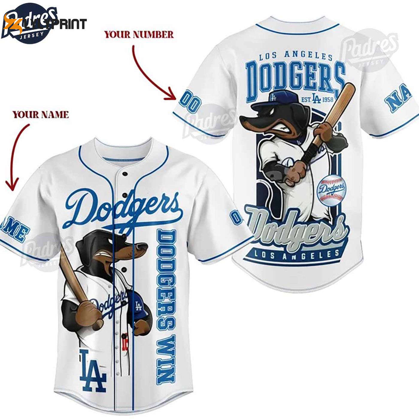 Authentic Los Angeles Dodgers MLB Jersey: Customize Your Baseball Style! - lylyprint.com baseball jersey product view 1